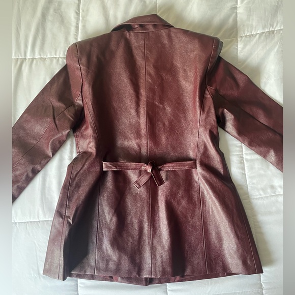 Wayf Red Leather Jacket - Picture 4 of 4